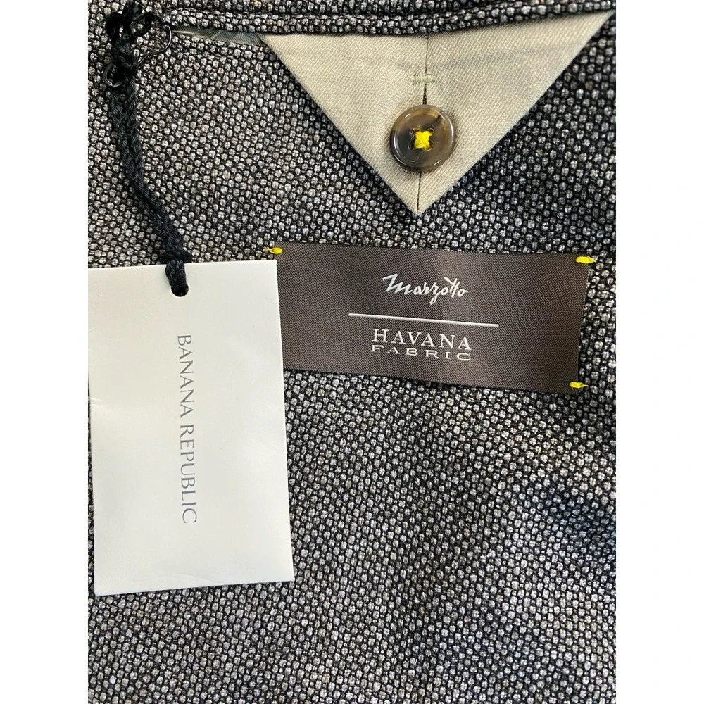 $450 Banana Republic Suit 42S Jacket 30x29 Pant Marzotto Havana Herringbone